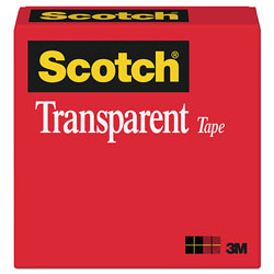 Scotch™ Transparent Tape, 1 in Core, 0.75 in x 36 yds, Transparent