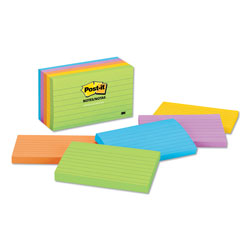 Post-it® Original Pads in Floral Fantasy Collection Colors, Note Ruled, 3 in x 5 in, 100 Sheets/Pad, 5 Pads/Pack