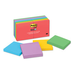Post-it® Pads in Playful Primary Collection Colors, 3 in x 3 in, 90 Sheets/Pad, 12 Pads/Pack