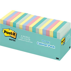 Post-it® Original Pads in Beachside Cafe Colors, Cabinet Pack, 3 x 3, 100 Notes/Pad, 18 Pads/Pad