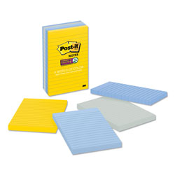 Post-it® Pads in New York Collection Colors, Note Ruled, 4 in x 6 in, 100 Sheets/Pad, 5 Pads/Pack