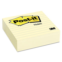 Post-it® Original Pads in Canary Yellow, Note Ruled, 4 in x 4 in, 300 Sheets/Pad