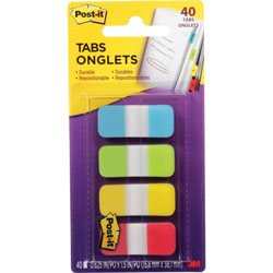 Post-it® Easy Dispenser Assorted Tabs, 5/8 in, 40/PK, Assorted Bright