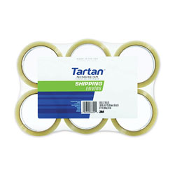 Tartan™ 3710 Packaging Tape, 3 in Core, 1.88 in x 109.3 yds, Clear, 6/Pack