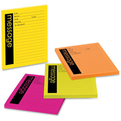 Post-it® Self-Stick Message Pads, 3-7/8x4-7/8, 50 Sheets/Pad, 4 Neon Pads/Pack
