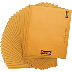 Scotch™ Bubble Mailers, Bubble, #2, 8 1/2 in Width x 12 in Length, Self-adhesive Seal, Kraft Paper, 25/Carton, Tan