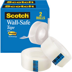 Scotch™ Tape Roll, Wall-safe, 3/4 inx800 in, 2 Rolls/PK, Clear
