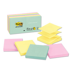 Post-it® Original Pop-up Refill Value Pack, 3 in x 3 in, Beachside Cafe Collection Colors, 100 Sheets/Pad, 12 Pads/Pack
