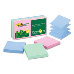 Post-it® Recycled Pop-up Notes, 3 x 3, Sweet Sprinkles Collection Colors, 100 Sheets/Pad, 6 Pads/Pack