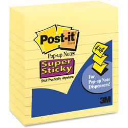 3M 4 x 4 Pop Up Notes, Canary Yellow, 5 pads per pack