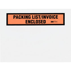 3M Envelopes with "packing list/invoice enclosed" printed, 100/bx