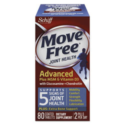 Move Free® Move Free Advanced Plus MSM & Vitamin D3 Joint Health Tablet, 80 Count, 12/Ctn