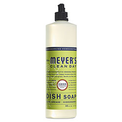 Mrs. Meyer's® Dish Soap, Lemon Scent, 16 oz, Bottle, 6/Carton