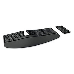 Microsoft Sculpt Ergonomic Wireless Keyboard, 104 Keys, Black