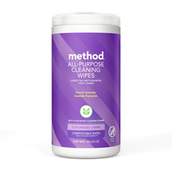 Method Products All-purpose Cleaning Wipes - Wipe - French Lavender Scent - 70 / Tub