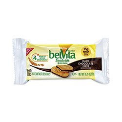 Nabisco belVita Breakfast Biscuits, Dark Chocolate Creme Breakfast Sandwich, 1.76 oz Pack, 25 Pks/Box