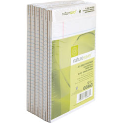 Nature Saver Recycled Jr. Legal Rule Pad, Legal Rule, 5"x8", White