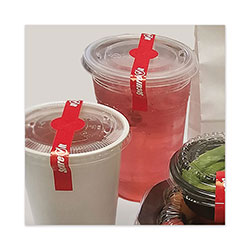 National Check SecureIT Tamper Evident Drink Lid Seal,  inSecure It in, 1 x 7, Red, 250/Roll, 2 Rolls/Pack