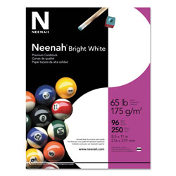 Neenah Paper Bright White Card Stock, 96 Bright, 65lb, 8.5 x 11, 250/Pack (WAU91904)