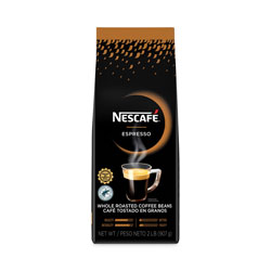 Nescafe Espresso Whole Roasted Coffee Beans, 2 lb Bag, 8/Carton