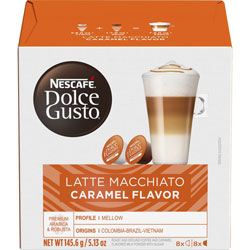 Nescafe Coffee Pod, Compatible with Dolce Gusto, Majesto Automatic Coffee Machine, Espresso, Latte Macchiato, Caramel, Caramel Macchiato, Latte Macchiato, 16/Box