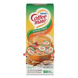 Coffee-Mate® Liquid Coffee Creamer, Sugar-Free Hazelnut, 0.38 oz Mini Cups, 50/Box