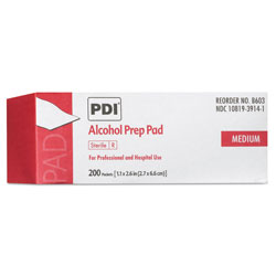 Nice-Pak PDI Alcohol Prep Pads, White, 200/Box