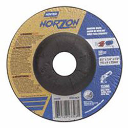 Norton Depressed Center Grinding Wheel, 4 1/2 in Dia, 7/8 Arbor, 1/4 in Thick, 24 Grit