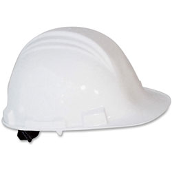 North Safety Products A-Safe Peak Hard Hat, 4-Point Ratchet Suspension, White