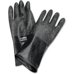 North Safety Products Butyl Chem Protection Gloves, Sz-9, 14 in, 17mil, 1/PR, BK