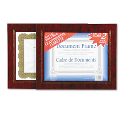 Nudell Plastics Leatherette Document Frame, 8-1/2 x 11, Burgundy, Pack of Two
