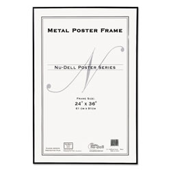 Nudell Plastics Metal Poster Frame, Plastic Face, 24 x 36, Black