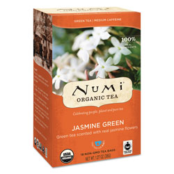 Numi Organic Teas and Teasans, 1.27 oz, Jasmine Green, 18/Box
