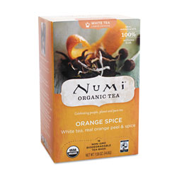 Numi Organic Teas and Teasans, 1.58 oz, White Orange Spice, 16/Box