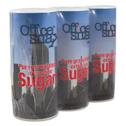 Office Snax Reclosable Canister of Sugar, 20 oz, 3/Pack