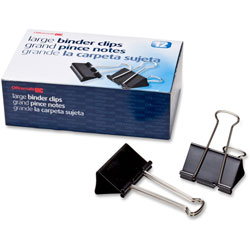 Officemate Binder Clips, Large, 2"Wide, 1" Cap, Black/Silver