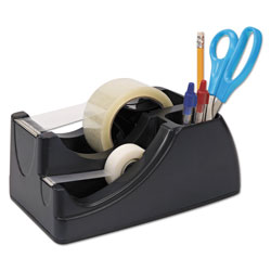 Officemate Recycled 2-in-1 Heavy Duty Tape Dispenser, 1" and 3" Cores, Black (OIC96690)