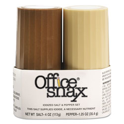 Office Snax Condiment Set, 4 oz Salt, 1.5 oz Pepper, Two-Shaker Set