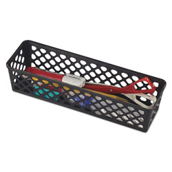 Officemate Recycled Supply Basket, 10.125 in x 3.0625 in x 2.375 in, Black, 3/Pack