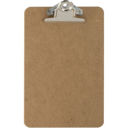 Officemate Hardboard Clipboard, 1" Paper Capacity, 6"x9", Brown