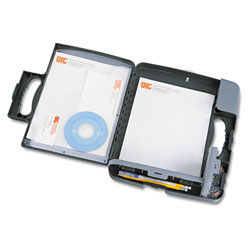 Officemate Portable Storage Clipboard Case, 3/4 in Capacity, Holds 9w x 12h, Charcoal