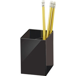 Officemate Pencil cup, Three Compartments, 2 7/8"x2 7/8"x4", Black