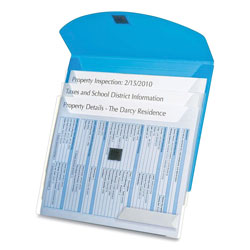 Oxford 4-Pocket Envelope Folder, 3-Hole Punched, Letter Size, Blue/Translucent