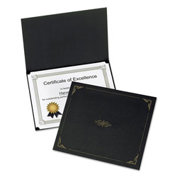 Oxford Certificate Holder, 11 1/4 x 8 3/4, Black, 5/Pack