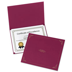 Oxford Certificate Holder, 11 1/4 x 8 3/4, Burgundy, 5/Pack