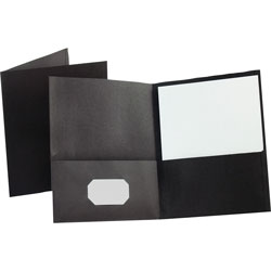 Oxford Two Pocket Portfolio, Black, Box of 25 (ESS57506)