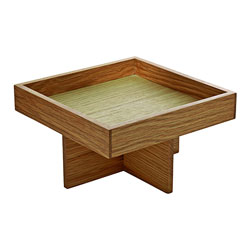 Bauscher Hepp Playground Ananti Menage Square Tray on 3.1 in Stand, 7.1x7.1 in, Oak