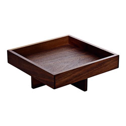 Bauscher Hepp Playground Ananti Menage Square Tray on 1.6 in Stand, 7.1x7.1 in, Walnut