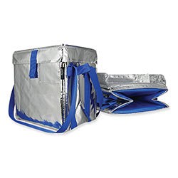 Pac-Kit Fresh Eco Freeze Tote, 13.5 x 9 x 13, Silver/Blue, 4/Carton