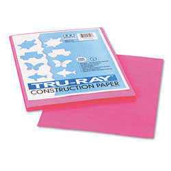 Pacon Tru-Ray Construction Paper, 76 lbs., 9 x 12, Shocking Pink, 50 Sheets/Pack